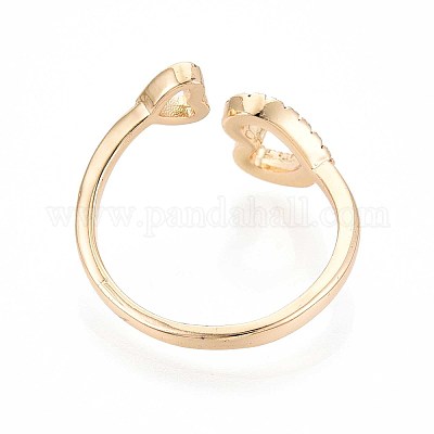 Манжеты из латуни с микро паве кубический цирконий для женщин KK-T071-73G-1