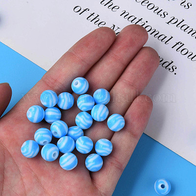 Непрозрачные полосатые акриловые бусины&nbsp;MACR-S373-27D-09-1