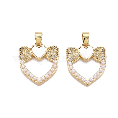 Латунные микропаве прозрачные подвески с фианитом KK-N254-201G-1