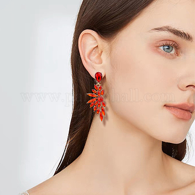 3 пара двухцветных сережек-гвоздиков в форме крыльев из смолы EJEW-FI0002-17-1