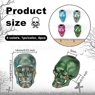 4 шт. 4-х цветные латунные европейские бусины KK-OC0001-49-1