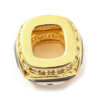 Реечное покрытие латунь микро паве кубический цирконий европейские бусины KK-M247-34G-03-1