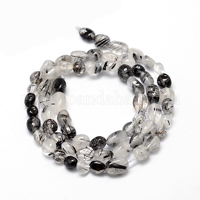 Натуральные бусины из кварца с рутиловыми включениями G-J335-20-1