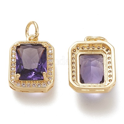 Латунь стекло амулеты ZIRC-F116-09B-G-1