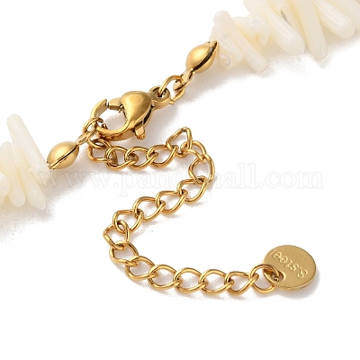 Ожерелья из бисера в стиле бохо из синтетического коралла NJEW-H047-11G-1