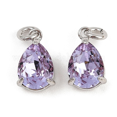 Подвески из латунного стекла в форме капли KK-L240-06P-01-1