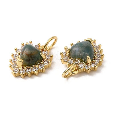 Подвески в форме сердца из натурального индийского агата G-A034-02G-01-1