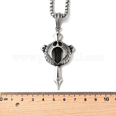 Ожерелья с подвеской в виде меча из нержавеющей стали 304 для женщин и мужчин NJEW-Z076-02AS-1