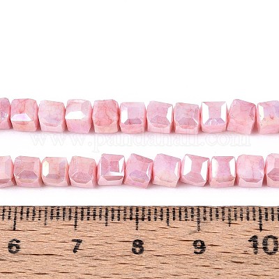 Антикоррозийные гальванические стеклянные бусины GLAA-T025-4mm-10I-1