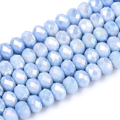 Антикоррозийные гальванические стеклянные бусины рондель EGLA-T021-6mm-17-09-1