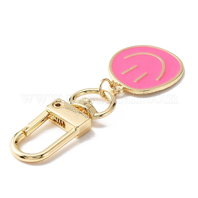 Улыбающееся лицо подвеска из эмали KEYC-WH0036-08LG-02-1