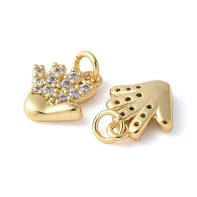 Латунные микропаве прозрачные подвески с фианитом KK-H449-84C-G-RS-1