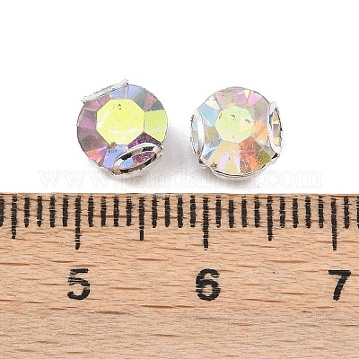 Плоские круглые пришивные бусины-монти со стразами STAS-B107-01D-02S-1