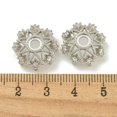 Покрытие стойки латунь микро паве прозрачные колпачки из кубического циркония KK-K386-09C-P-1