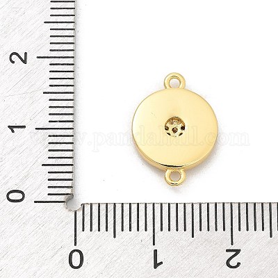 Шармы-соединители из латуни с микропаве из прозрачного кубического циркония KK-M303-04G-07-1