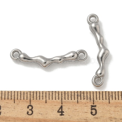 Подвески-шармы из нержавеющей стали 304 с изогнутой текстурой STAS-Q334-48P-1