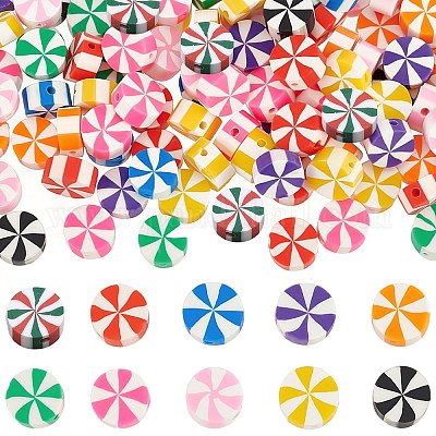 200шт 10 цвета бусины из полимерной глины ручной работы CLAY-SC0001-80-1