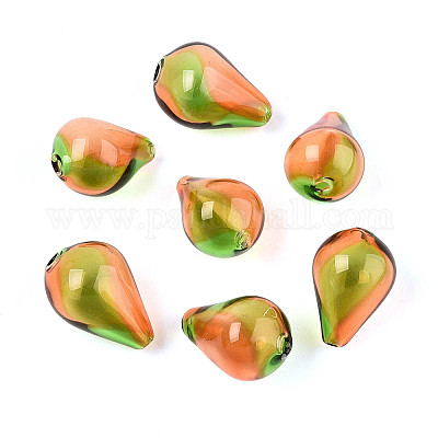 Прозрачные бусины из дутого стекла ручной работы GLAA-T012-05K-01-1