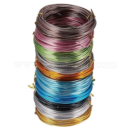 PandaHall Elite 10 Rolls 10 Assorted Color Aluminum Wires Resistant Anodized for DIY Jewellery Craft Making Beading AW-PH0001-2.0mm-02-1