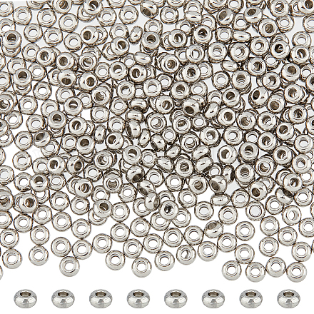 DICOSMETIC 500pcs Flat Round Spacer Beads 3mm Diameter Spacer Beads Seamless Loose Beads Stainless Steel Rondelle Beads European Beads Bulk for Bracelet Jewelry Making STAS-DC0015-09-1