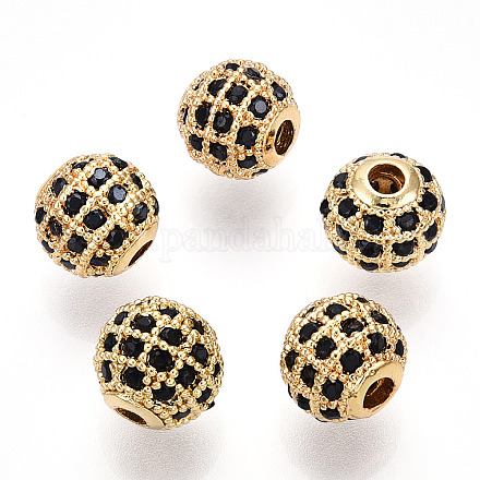 Perles de zircone cubique de placage de rack en laiton ZIRC-S001-8mm-B02-1