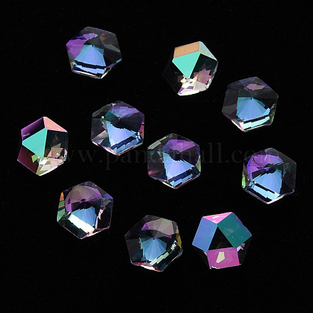 Шестиугольные прозрачные стеклянные кабошоны MRMJ-T009-160-1