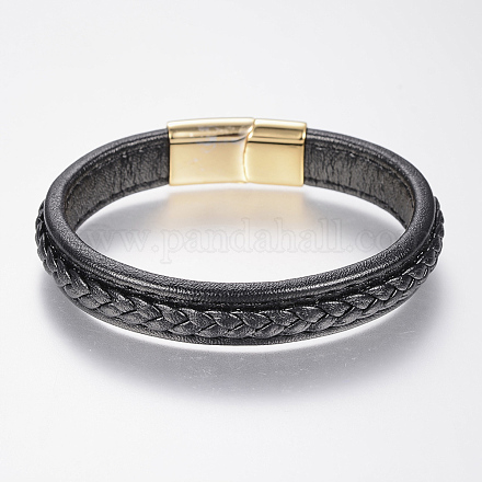 Bracelets en cuir tressé BJEW-H561-08F-1
