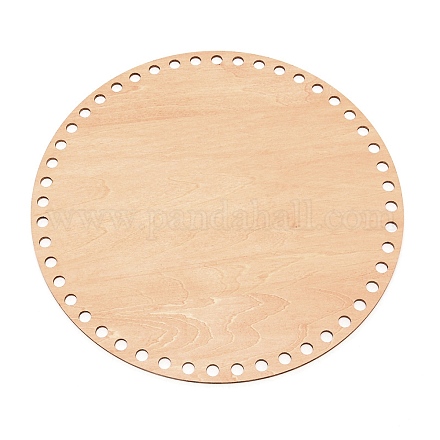 Плоское круглое деревянное дно корзины DIY-WH0258-51D-01-1