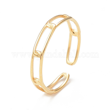 Ионное покрытие (ip) 304 полое овальное открытое манжетное кольцо из нержавеющей стали для женщин RJEW-I096-09G-1