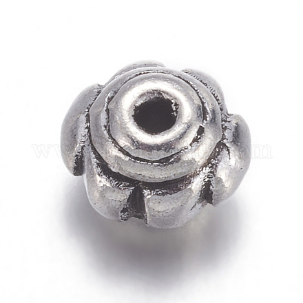 Antique Silver Tone Tibetan Silver Flower Beads X-AB622-1