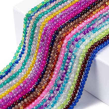 20 Colors Spray Painted Crackle Glass Beads Strands CCG-X0012-01-8mm-1