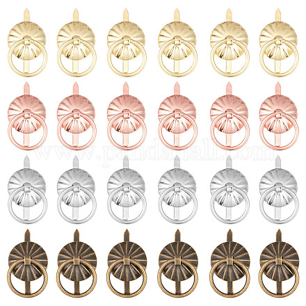 Gorgecraft 4 colori 80 pezzi elementi di fissaggio Brad in metallo con anelli di trazione mini elementi di fissaggio in carta Brad tabellone segnapunti maniglia del cassetto maniglia rotonda per porta dell'armadio per accessori decorativi fai da te FIND-GF0003-52-1