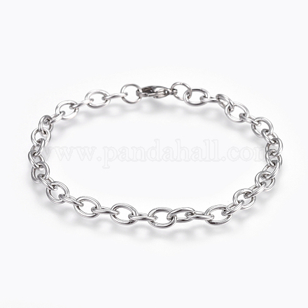 Bracelets avec chaîne de câble en 304 acier inoxydable BJEW-P239-05-1