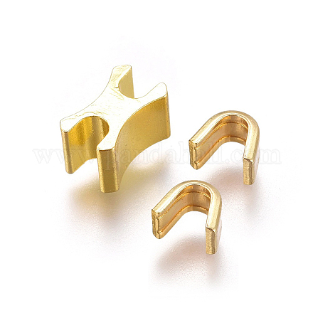 服装アクセサリー  真鍮ジッパー修理ジッパーストッパーとプラグダウン  ゴールドカラー  8.5x5x4.5mm  4.5x5.5x3mm KK-WH0033-26A-G-1