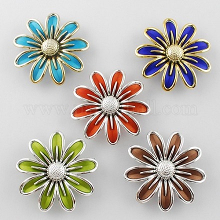 Mixed Color Flower UV Plating Acrylic Links X-PACR-Q048-M-1