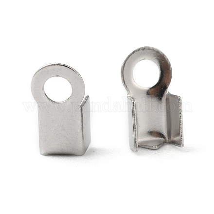 304 Stainless Steel Fold Over Crimp Cord Ends STAS-M009-01A-1