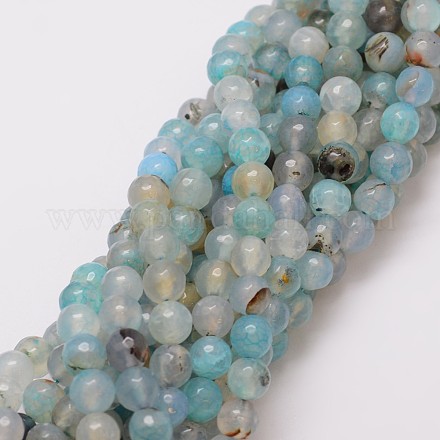 Chapelets de perles d'agate naturelle X-G-G882-8mm-C02-2-1