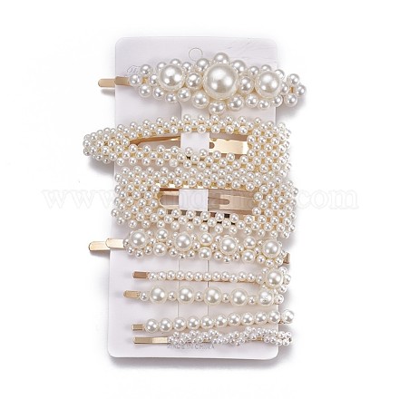 Épingles à cheveux en acrylique imitation perle et ensembles de pinces à cheveux PHAR-WH0003-02LG-1
