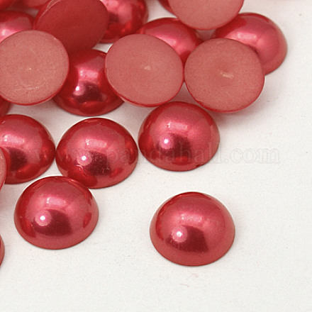 Half Round Domed Imitated Pearl Acrylic Cabochons OACR-H001-6K-1