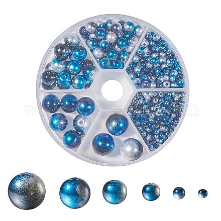 Regenbogen ABS Kunststoff Nachahmung Perlen OACR-YW0001-03K-1