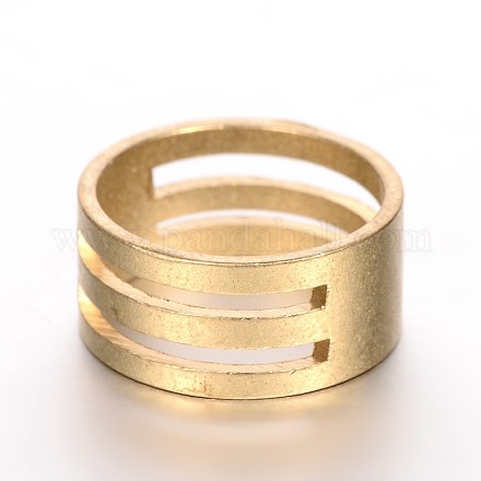 Bases del anillo de dedo de cobre amarillo KK-F0320-04-1