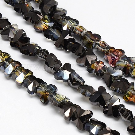 Electroplate Crystal Glass Butterfly Beads Strands EGLA-F041-C02-1