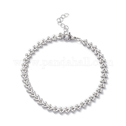 304 bracelets chaîne épis en acier inoxydable pour hommes femmes STAS-B039-10P-1