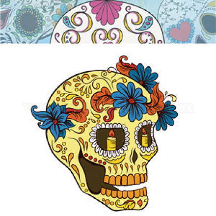 Хэллоуин тема светящиеся боди-арт татуировки наклейки SKUL-PW0002-093-04-1