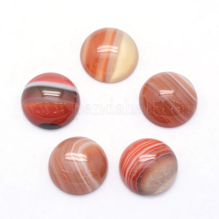 Natural Banded Agate Cabochons G-P393-R40-12mm-1