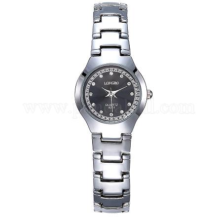 ファッションのカップルの恋人の腕時計  繊細なビジネスウーマンのステンレス鋼防水クォーツ腕時計  ブラック  ステンレス鋼色  200x10~19mm WACH-BB19205-01-1
