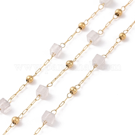 Natural  Square Beaded Chains AJEW-J035-02G-06-1