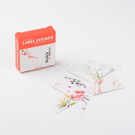 Motif fleur étiquette de papier de bricolage image paster autocollants AJEW-L058-33-1