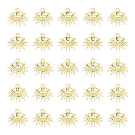 Dicosmétique 40 pièces creux turc mauvais œil breloques lumière dorée égyptien oeil breloques strass protecteur oeil breloques chanceux amulette pendentifs alliage breloques pour bricolage fabrication de bijoux FIND-DC0002-29-1