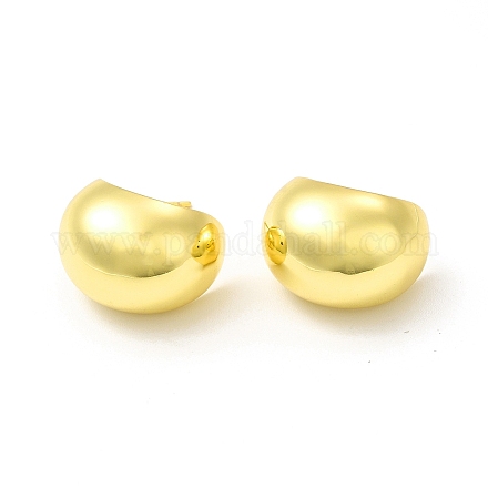 Rack Plating Brass Chubby Stud Earrings for Women EJEW-H091-39G-1